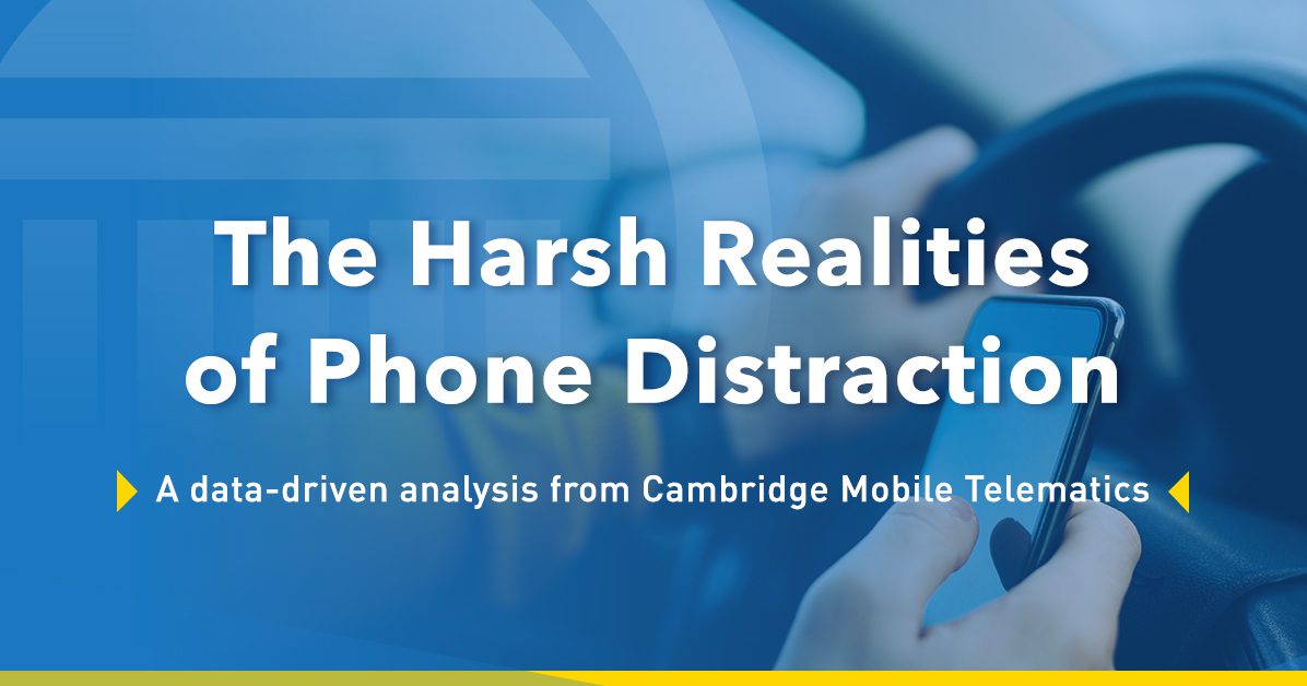 2019年の昼間の運転で41%のドライバーがスマホによる注意散漫が発生  CMTの新レポート "The Harsh Realities of Phone Distraction" からの分析。