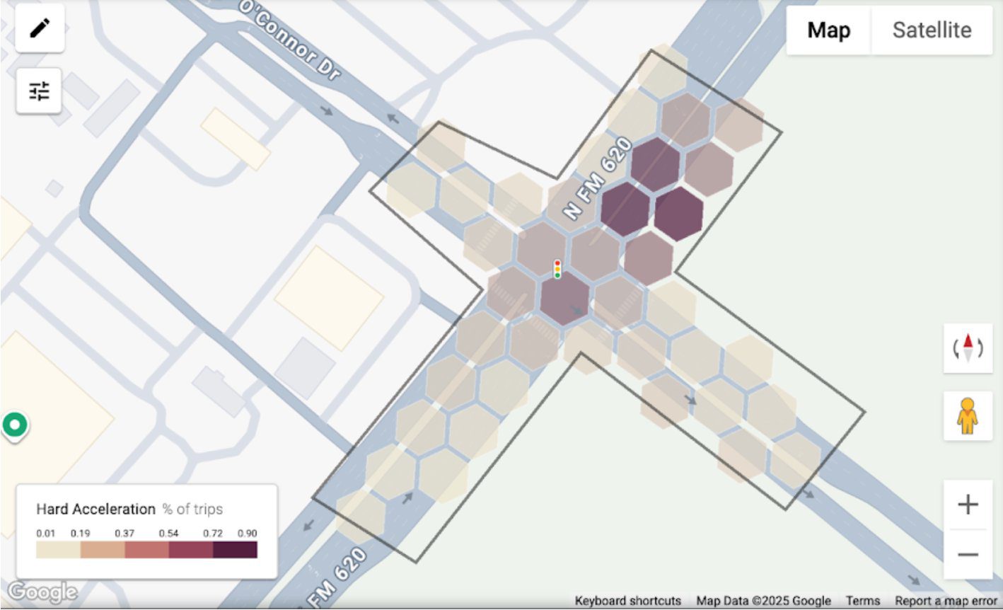 Intersection acceleration heatmap